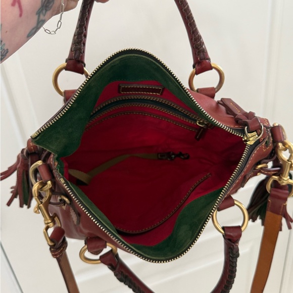 SOLD DONT BUY Dooney & Bourke Burgundy Brown Leather Satchel - Picture 5 of 6